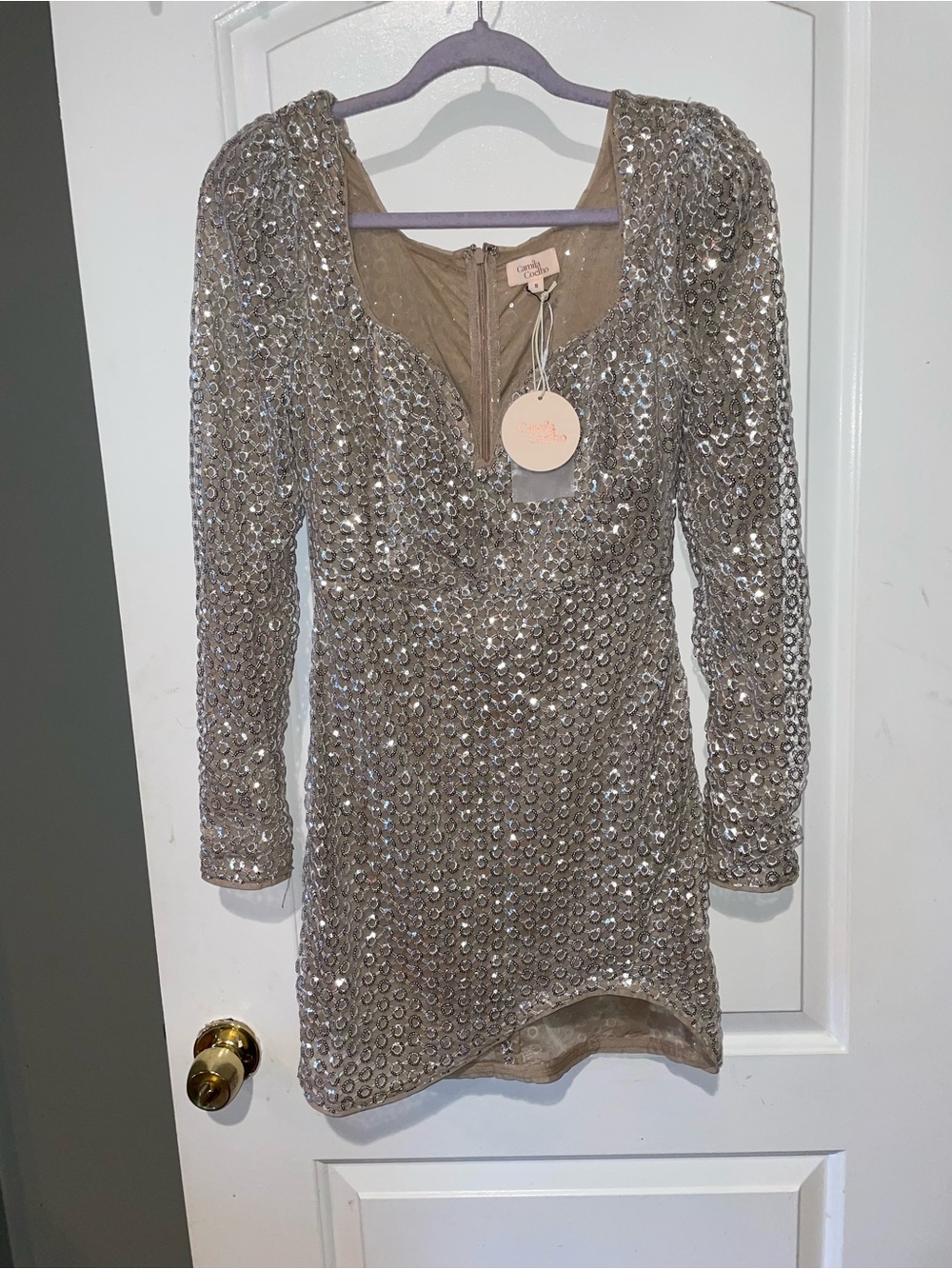 New! Camila Coelho Thalia Sequin Embellished Mini Dress 🪩 Small NWT! - Picture 8 of 12